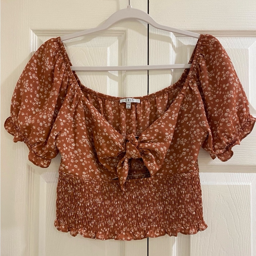 Iris - Floral Brown Top